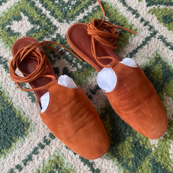 Orange Suede Creatures of Comfort Flats - Picture 2 of 4